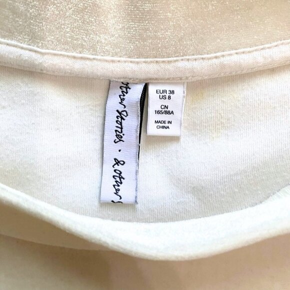 & OTHER STORIES IVORY WHITE VELVET VELOUR PULLOVER SWEATER - 8 - Picture 5 of 9